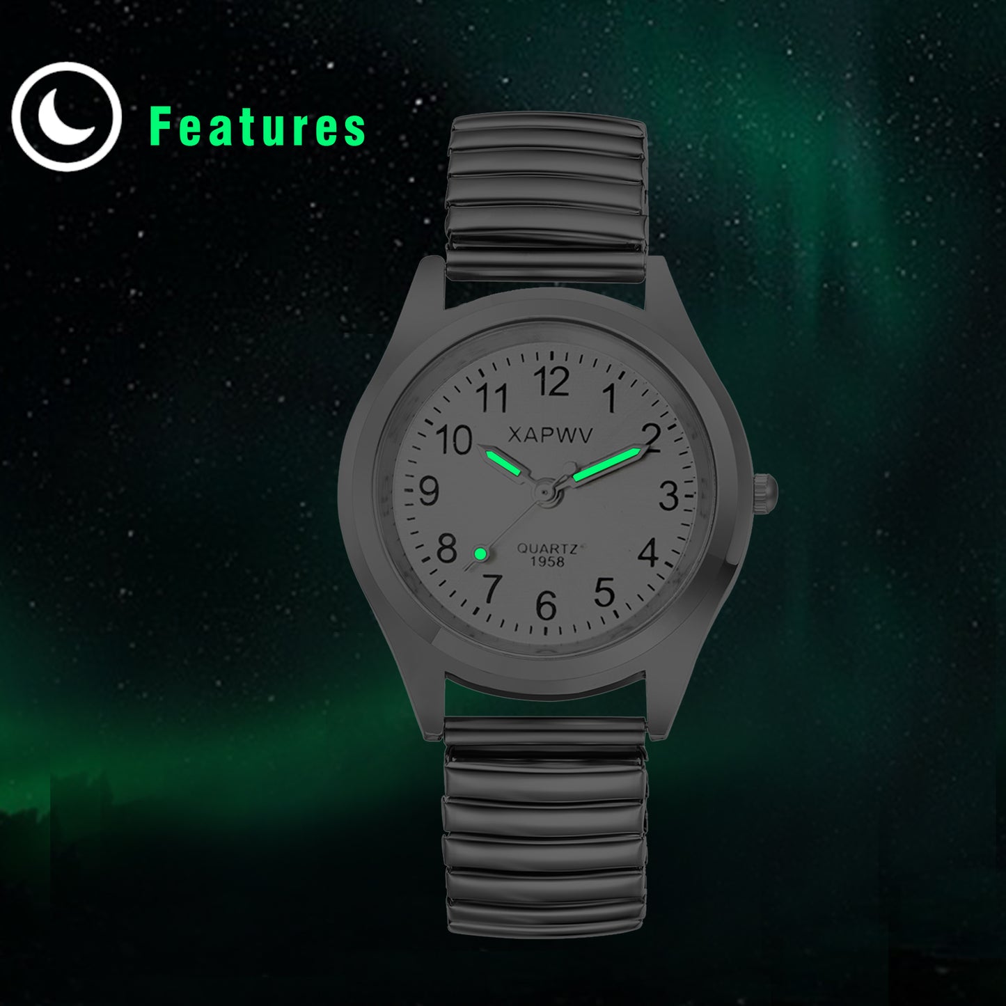 To My Dearest Grandparents-Easy Read Senior Watch Stretch Band Quartz Watch for Elderly Men & Women-A51372