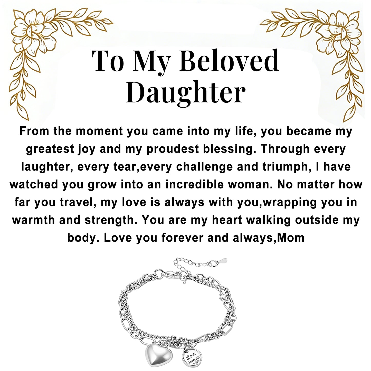 To My Daughter -Double layered Love Bracelet to Give Her Sincere Love-A84090