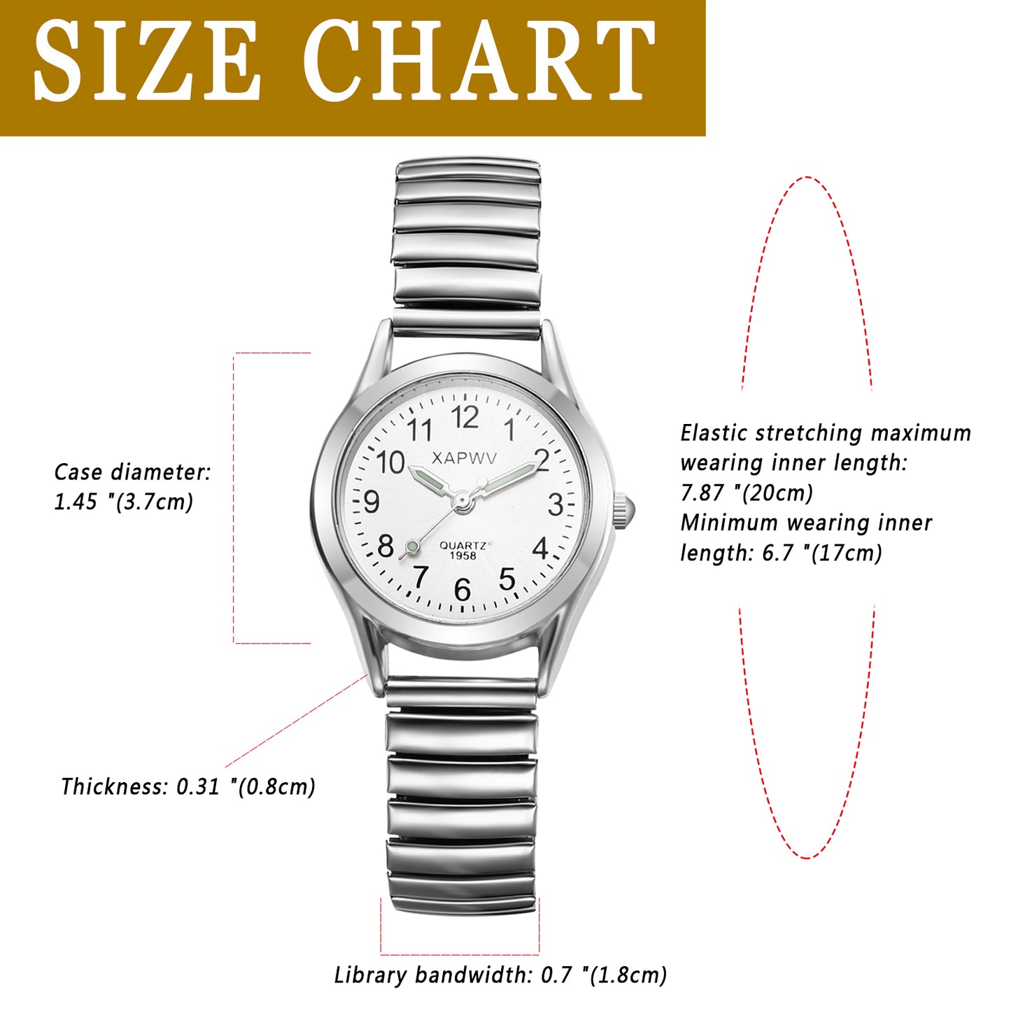 To My Dearest Grandparents-Easy Read Senior Watch Stretch Band Quartz Watch for Elderly Men & Women-A51372