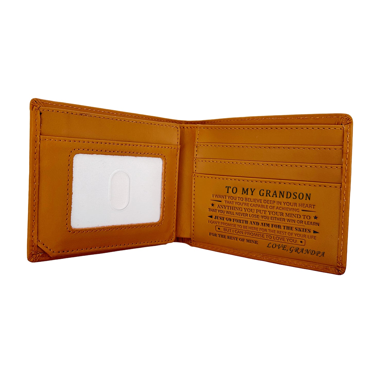 To My Grandson-from Grandpa Engraved wallet gift set-A71628