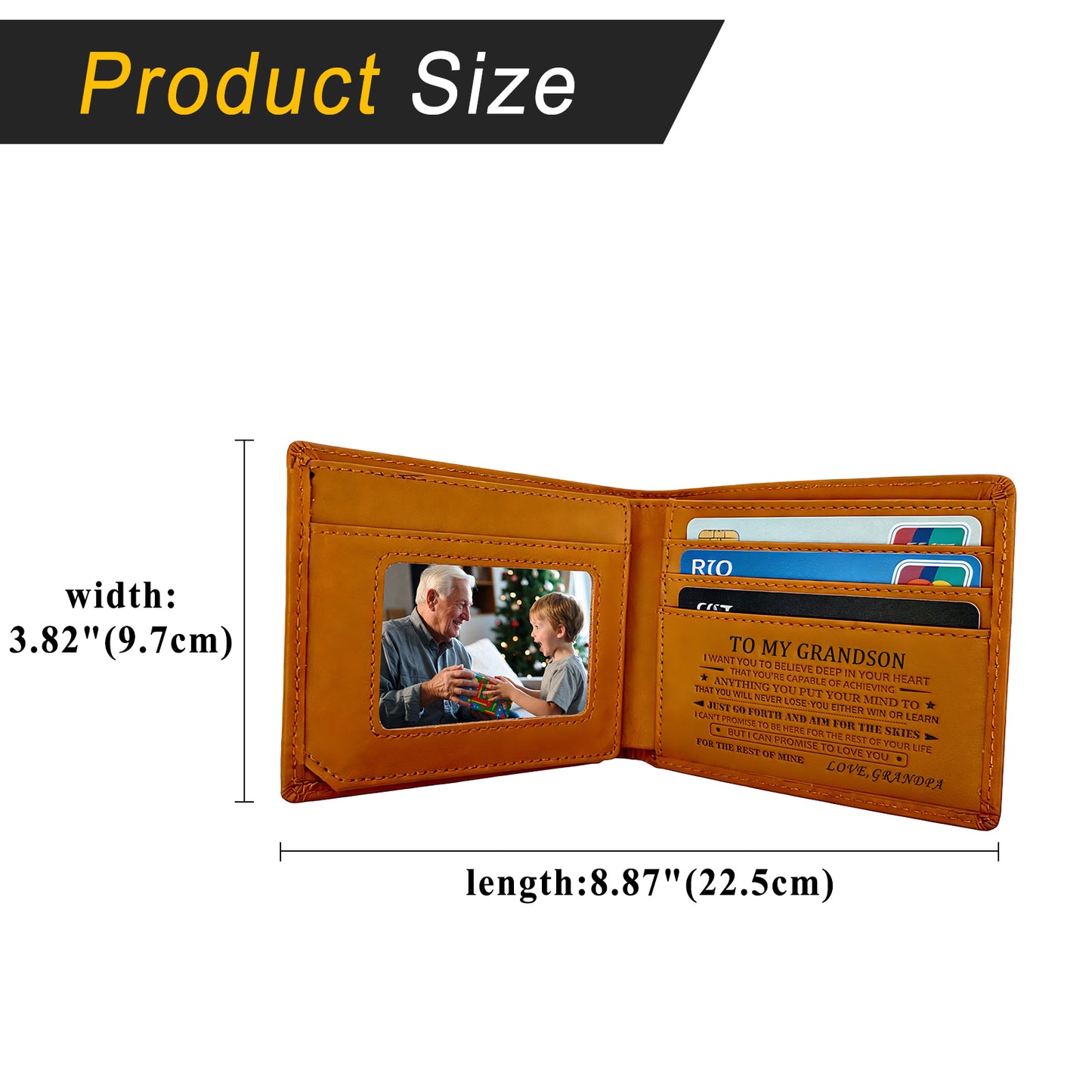 To My Grandson-from Grandpa Engraved wallet gift set-A71628