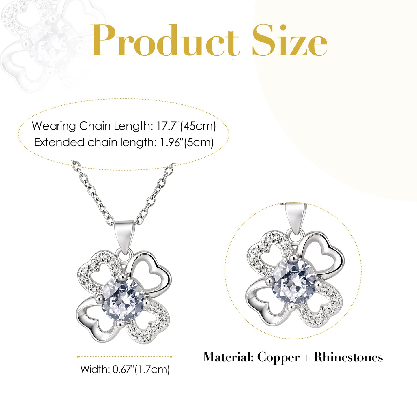 To My Wife-Four Leaf Clover Heart-shaped Necklace Eternal Love Gift Set-A84087