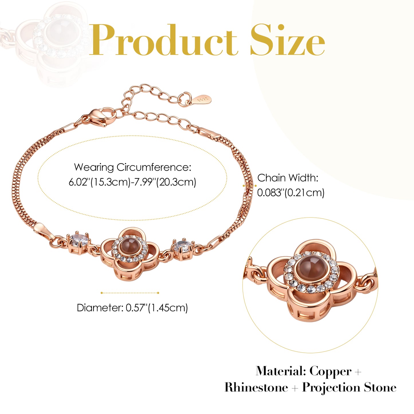 To My Beloved Daughter - Four-Leaf Clover Projection Bracelet Gift Set - 100 Ways to Express My Love-A84088
