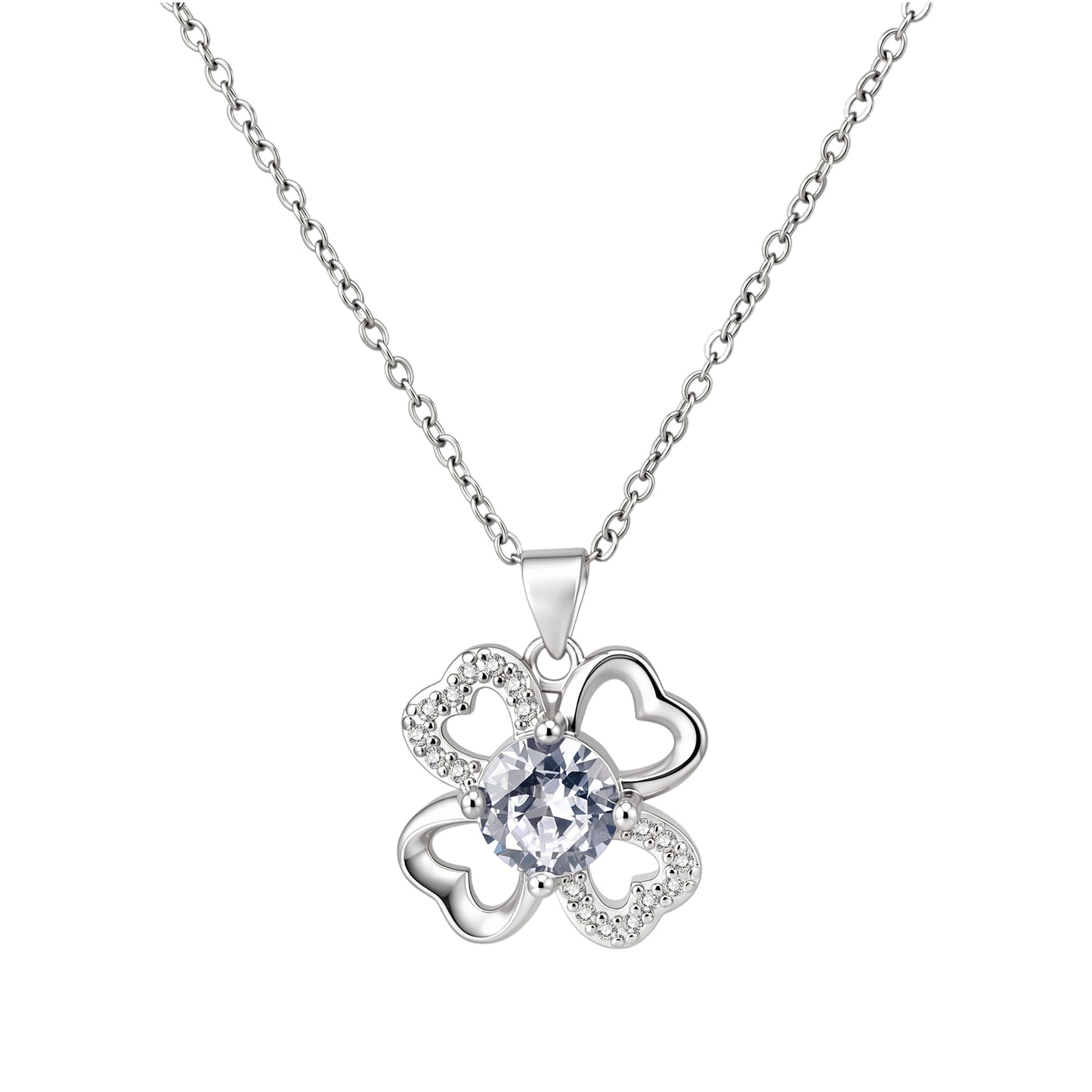 To My Wife-Four Leaf Clover Heart-shaped Necklace Eternal Love Gift Set-A84087